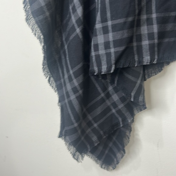 J. JILL Black and Gray Plaid Shawl Cover-Up Size One Size - Picture 7 of 12
